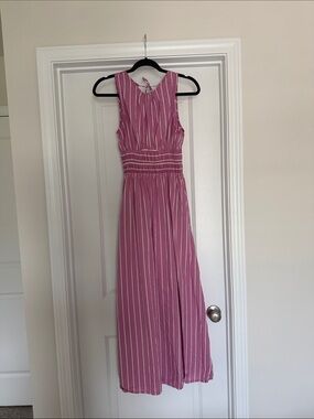 Faithfull the Brand Pink Striped Maxi Dress